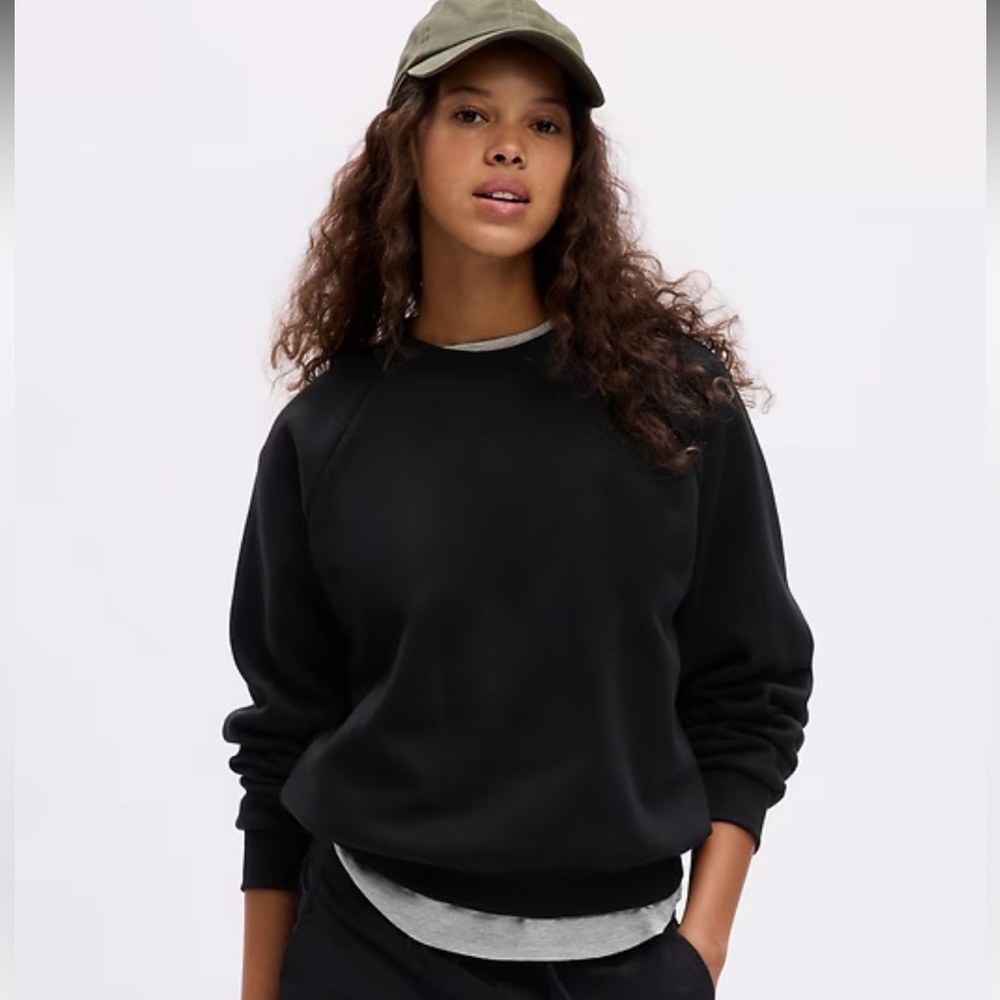 Gap Basic Crew Neck Oversized Sweatshirt Black NW… - image 1